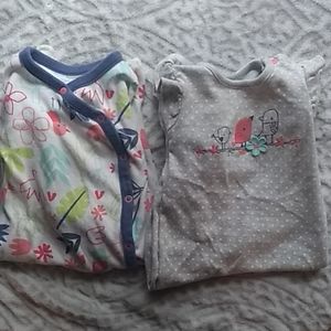 Mac & Moon footed one piece bodysuits